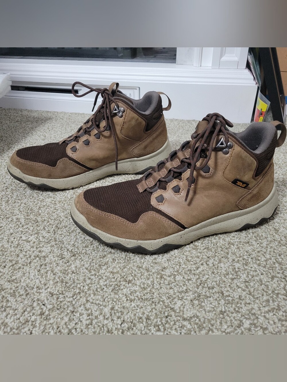 Teva Men's Arrowood Waterproof Brown & Dark Brown Mid-Top Hiking Boots, Size 12